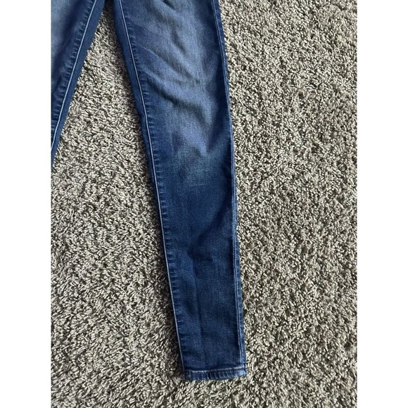 American Eagle  super stretch jeggings size 0 distressed Skinny Leg Medium Wash - Picture 2 of 13